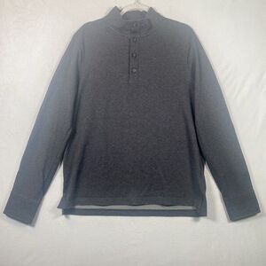 Rhone Gray Pullover Henley Style 100487 Men’s Medium Cotton Wool Blend